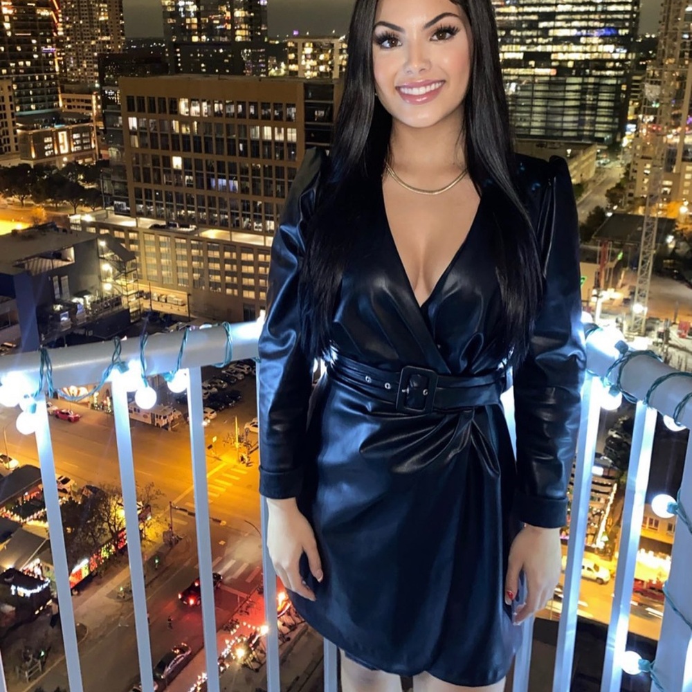 Zara Black Faux Leather Dress